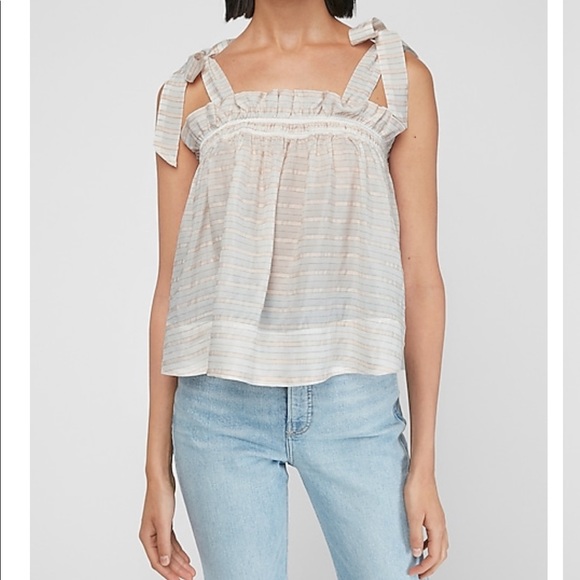 Express chambray Bow tie tank - Picture 5 of 6